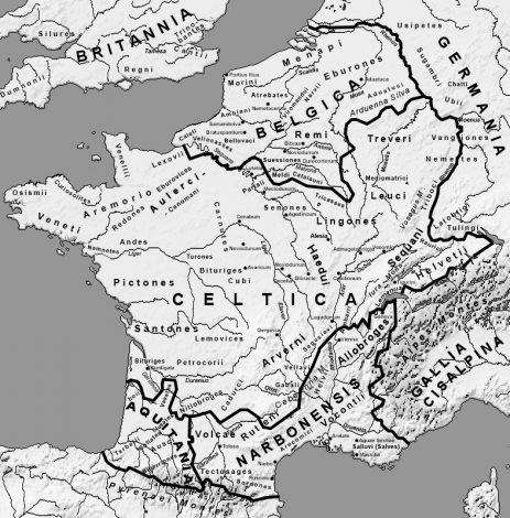 Mapa Galii I w. p.n.e.